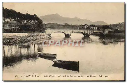 Ansichtskarte AK St Jean de Luz Cote basque Le pont du chemin de fer et la Rhune