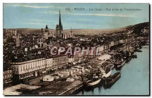 Ansichtskarte AK Rouen Les quais Vue prise du transbordeur