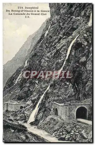 Cartes postales Dauphine Du Bourg d&#39oisans a la Grave La cascade du Grand Clot