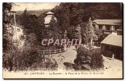 Cartes postales Capvern La buvette Le parc et la route du Bourride