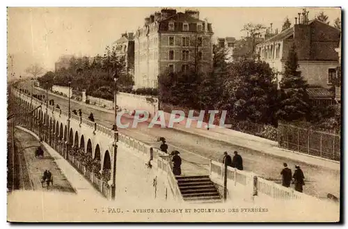 Cartes postales Pau Avenue Leon Say et boulevard des Pyrenees