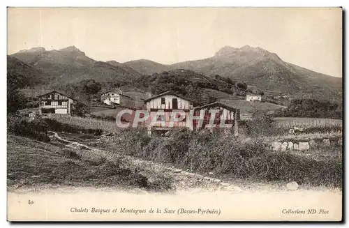 Cartes postales Chalets basques et montagnes de la Save