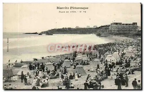 Cartes postales Biarritz Plage en 1905