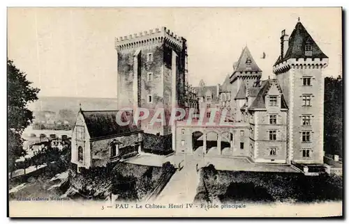 Cartes postales Pau le chateau Henri IV Facade principale