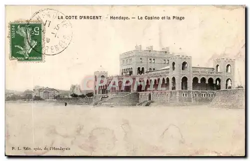 Cartes postales Hendaye Le casino et la plage