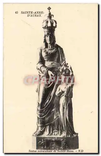 Ansichtskarte AK Sainte Anne d&#39Auray Statue miraculeuse de Sainte Anne