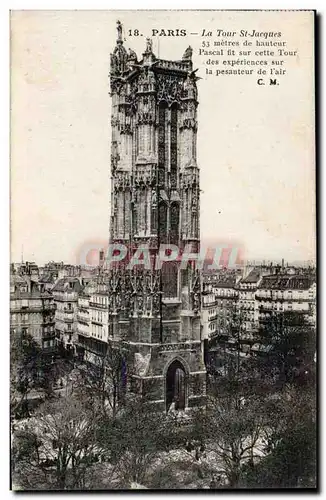 Cartes postales Paris La Tour Saint Jacques