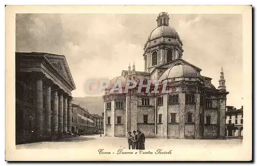 Cartes postales Italie italia Como Duomo e teatro socaile