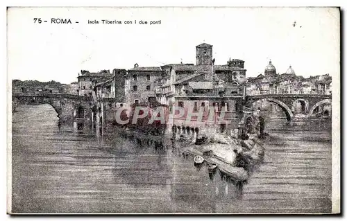 Ansichtskarte AK Italie italia Roma Isola Tiberina con i due ponti