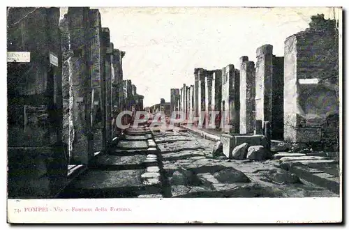 Cartes postales Italie Italia Pompei Via e fontana della Fortuna