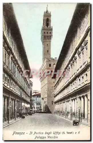 Cartes postales Italie Italia Firenze Il portico degli Uffizi Palazzo Vecchio