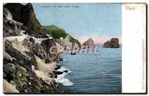 Cartes postales Italie Italia Capri Faraglioni visti strada Krupp