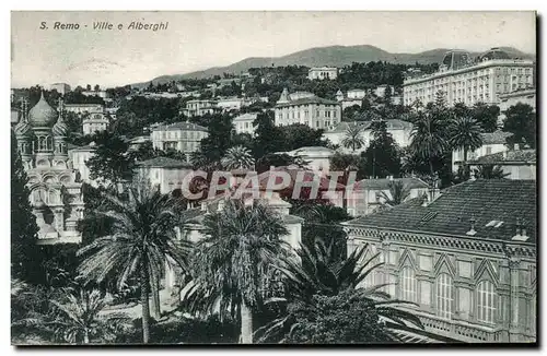 Cartes postales Italie Italia San Remo Ville E Alberghi