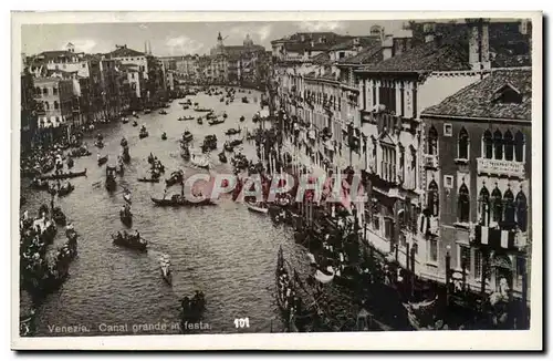 Cartes postales Italie Italia Venezia Canal grande in festa