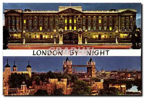 Cartes postales moderne Great Britain London Londres The tower of london and tower bridge by night