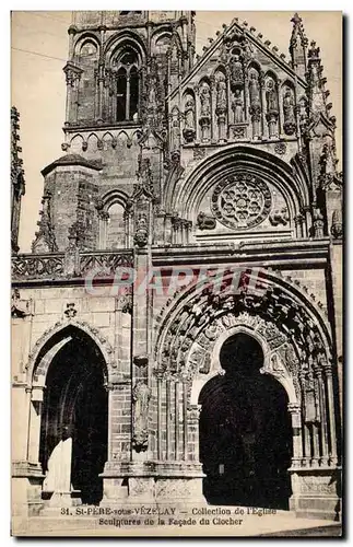 Cartes postales St pere sous Vezelay Collection de l&#39eglise Sculptures de la facade du clocher