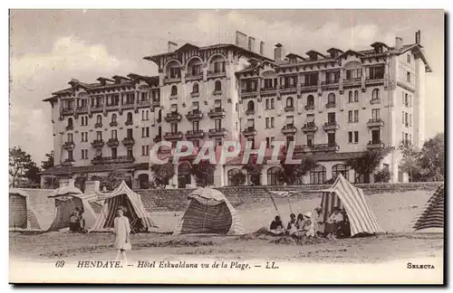 Cartes postales Hendaye Hotel Eskualduna vu de la plage