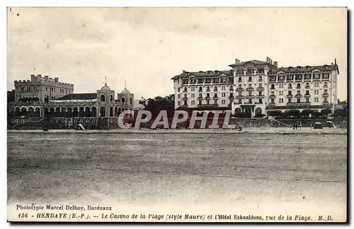 Ansichtskarte AK Hendaye Le casino de la plage et l&#39hotel Eskualduna vus de la plage