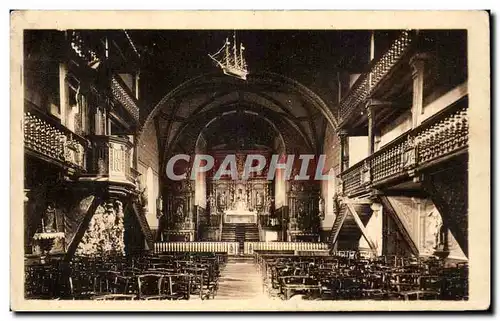 Cartes postales Ascain Interieur de l&#39eglise style basque