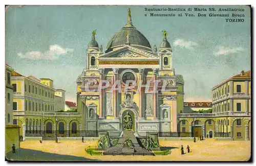 Cartes postales Italie Italia Torino Santuario Basilica di Maria SS Ausiliatrice e Monumento a l VEn Don giovann