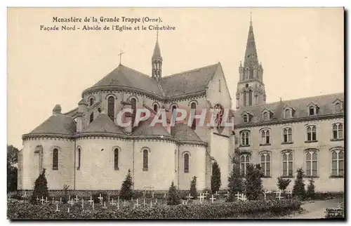 Ansichtskarte AK Monastere de la grande Trappe Facade Nord Abside de l&#39eglise et le cimetiere