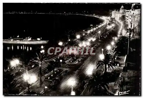 Cartes postales moderne Nice la promenade des anglais La nuit