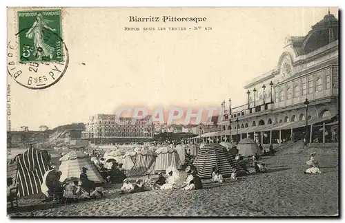 Ansichtskarte AK Biarritz Repos sous les tentes