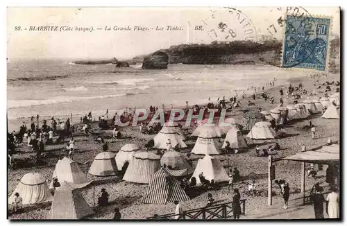 Ansichtskarte AK Biarritz La grande plage Les tentes