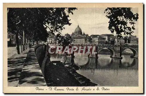 Ansichtskarte AK Italie Italia Roma Il Tevere Ponte S Angelo e S Pietro