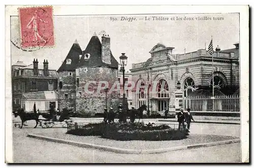 Cartes postales Dieppe Le theatre et les deux vieilles tours