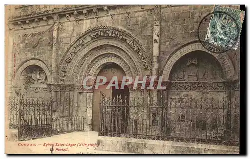 Ansichtskarte AK Cognac Eglise Saint Leger Le portail