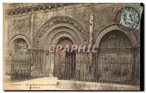 Cartes postales Cognac Eglise Saint Leger Le portail