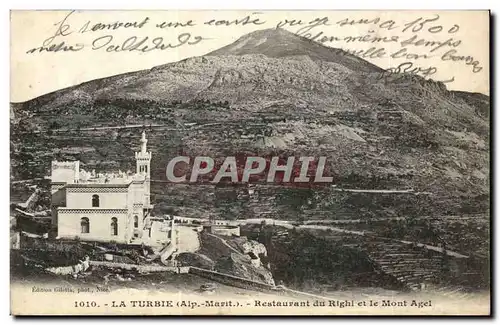 Cartes postales La Turbie Restaurant du Righi et le Mont Agel