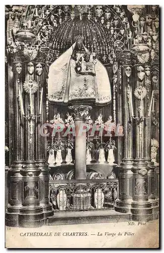 Ansichtskarte AK Cathedrale de Chartres La vierge au pilier