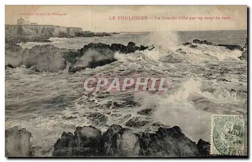 Cartes postales Le Pouliguen La grande cote par un coup de vente