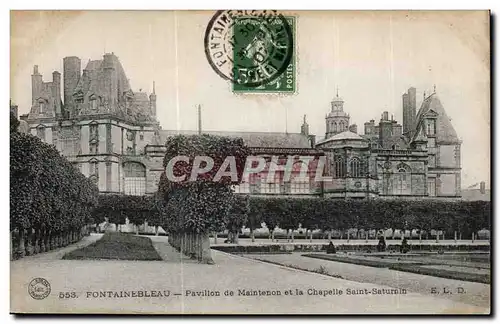 Cartes postales Fontainebleau Pavillon de Maintenon et la chapelle Saint Saturnin