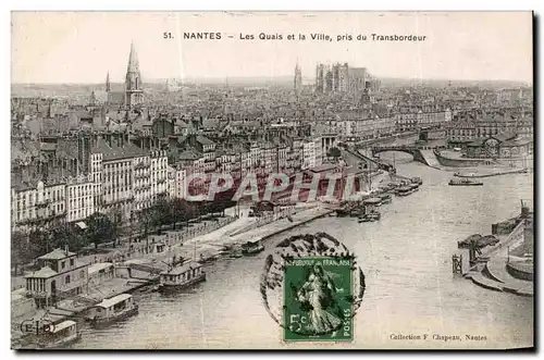 Cartes postales Nantes les quais de la ville pris du transbordeur