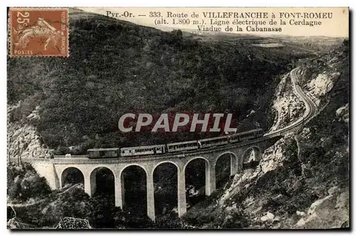 Cartes postales Route de Villefrance a Font Romeu Ligne electrique de la Cerdagne Viaduc de la Cabanasse