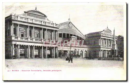 Cartes postales Italie Italia Roma Stazione ferroviaria facciata principale