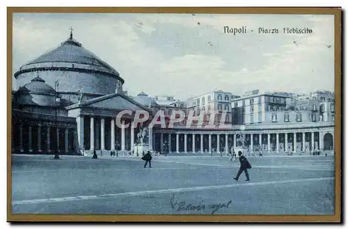 Ansichtskarte AK Italie Italia Napoli Piazza Plebiscite