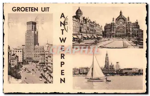 Moderne Karte Groeten uit Antwerpen