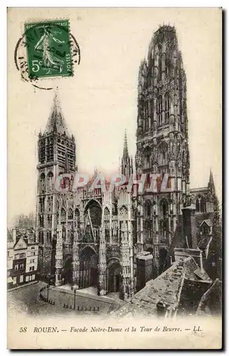 Ansichtskarte AK Rouen Facade Notre DAme et la tour du beurre