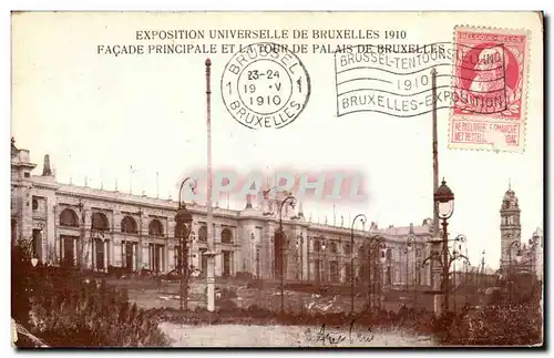 Cartes postales Bruxelles Exposition universelle de 1910 Facade principale et la tour du palais