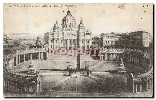 Ansichtskarte AK Italie Italia Roma Plazza S Pietro e Basilica Vaticana