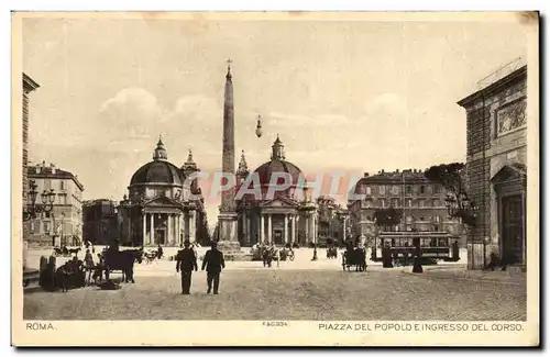 Ansichtskarte AK Italie Italia Roma Piazza del Popolo e Ingresso del Corso