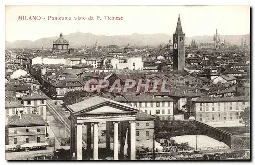 Ansichtskarte AK Italie Italia Milano Panorama visto da P Ticinese