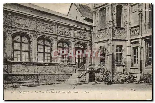 Rouen Cartes postales La cour de l&#39hotel Bourgtheroulde