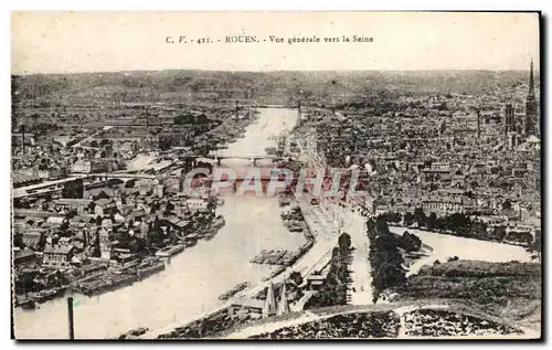 Rouen Cartes postales Vue generale sur la Seine