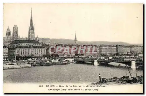 Rouen Ansichtskarte AK Quai de la Bourse vu du quai St Sever