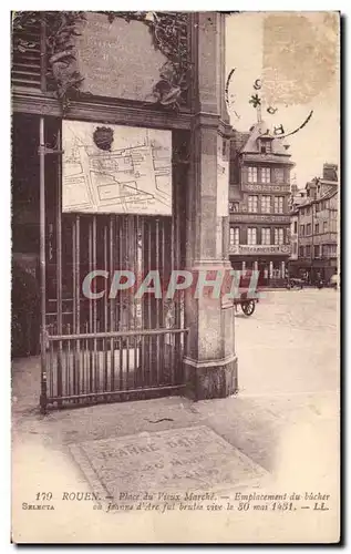 Rouen Cartes postales Place du vieux marche Emplacement du bucher ou Jeanne d&#39arc fut brulee vive le 30 mai 1